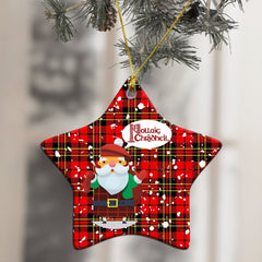 Brodie Modern Tartan Christmas Ceramic Ornament - Santa Style