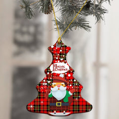 Brodie Modern Tartan Christmas Ceramic Ornament - Santa Style