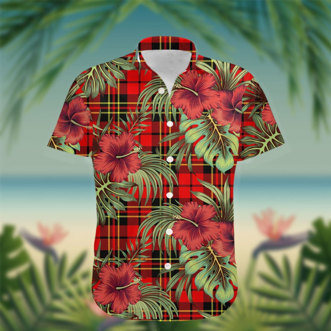 Brodie Tartan Hawaiian Shirt Hibiscus, Coconut, Parrot, Pineapple - Tropical Garden Shirt