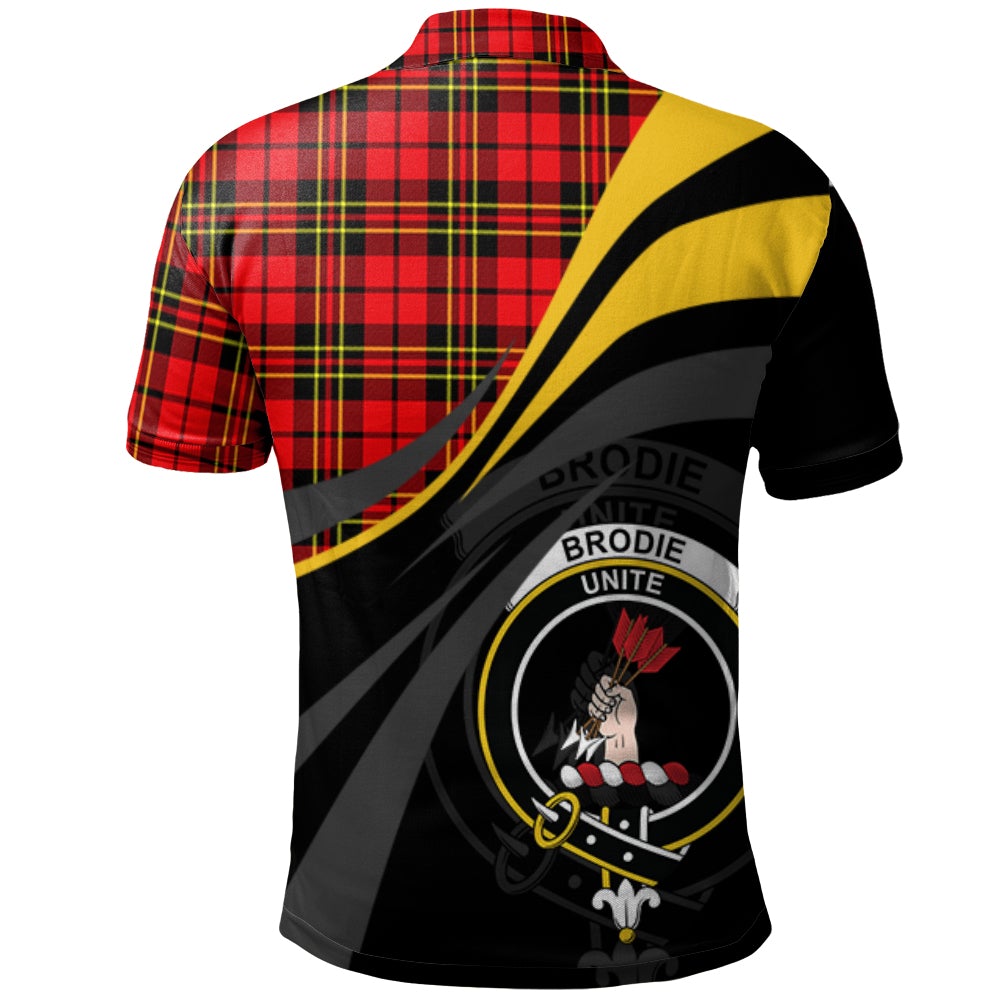 Brodie Modern Tartan Polo Shirt - Royal Coat Of Arms Style