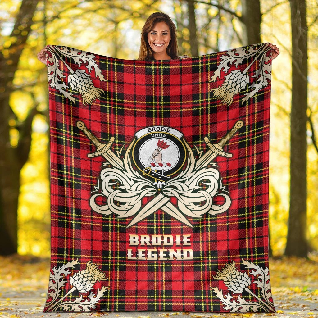 Brodie Modern Tartan Gold Courage Symbol Blanket