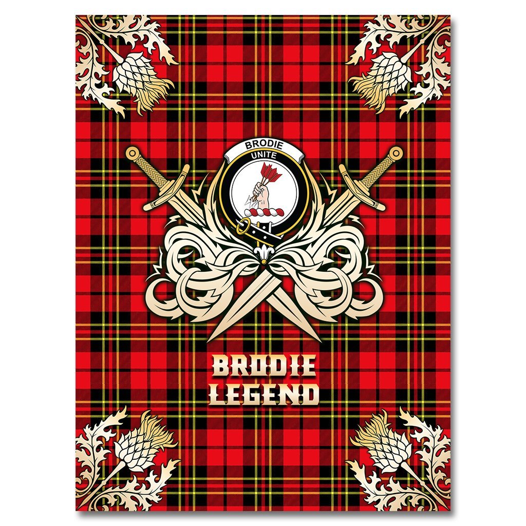 Brodie Modern Tartan Gold Courage Symbol Blanket