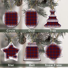 Broun Tartan Christmas Ceramic Ornament - Snow Style