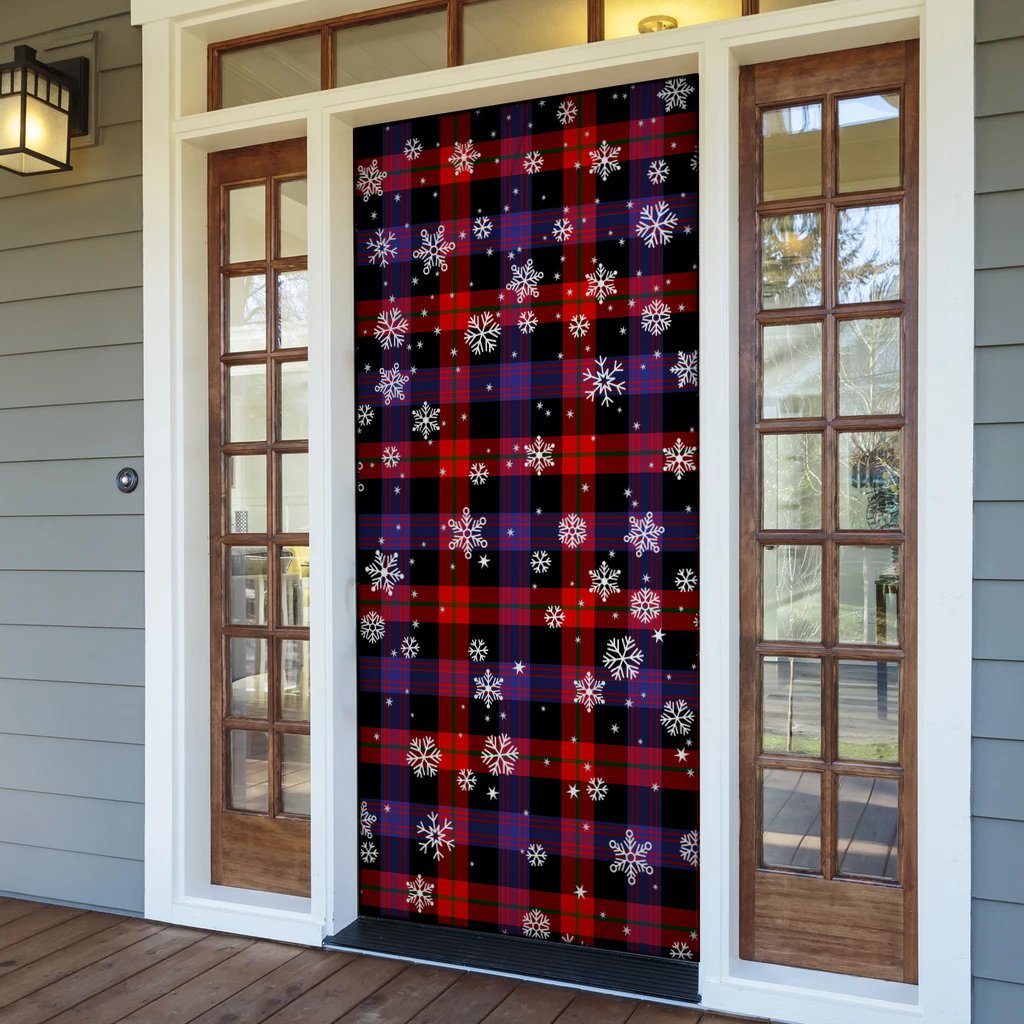 Broun Modern Christmas Tartan Door Socks