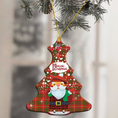 Bruce Modern Tartan Christmas Ceramic Ornament - Santa Style