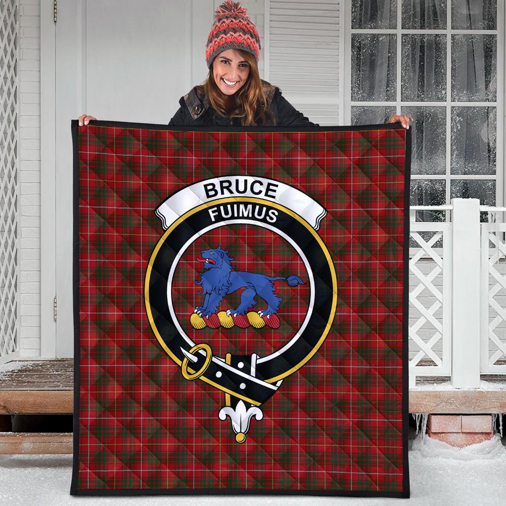 Bruce Family Tartan Crest Tartan Quilt