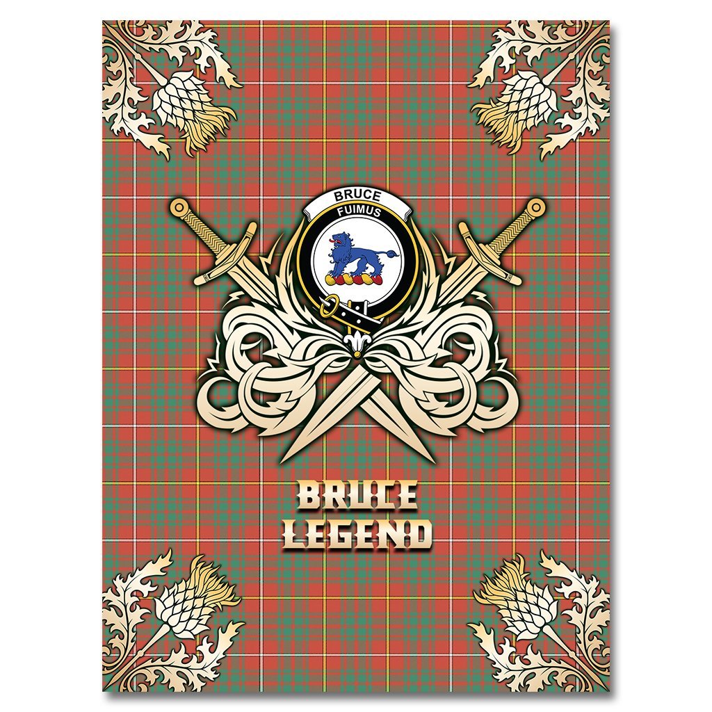 Bruce Ancient Tartan Gold Courage Symbol Blanket