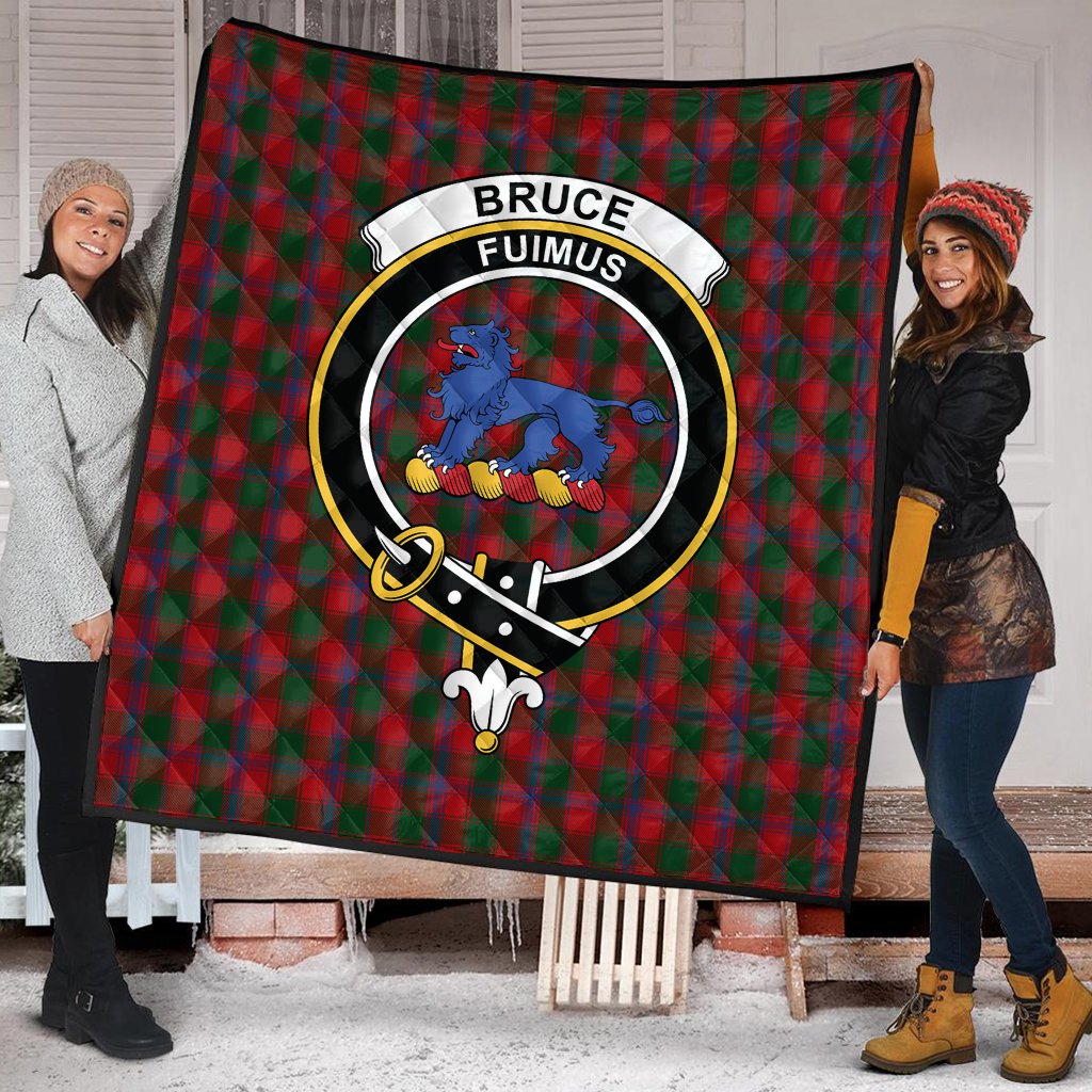 Bruce Old Tartan Crest Tartan Quilt