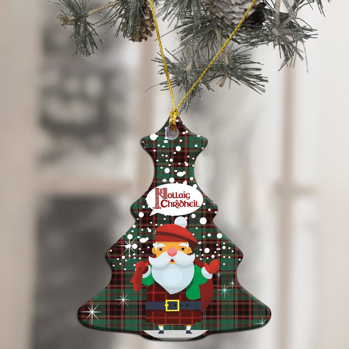 Buchan Ancient Tartan Christmas Ceramic Ornament - Santa Style