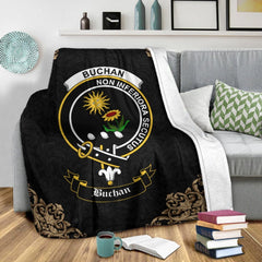 Buchan Crest Tartan Premium Blanket Black