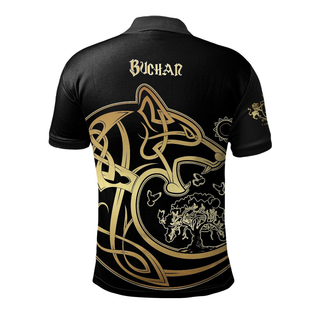 Buchan Clan Polo Shirt Viking Wolf