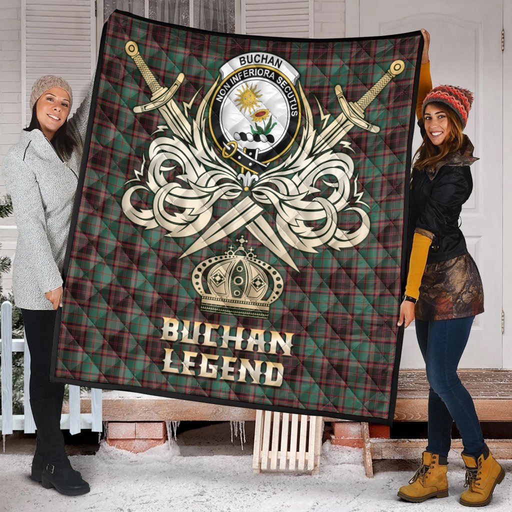 Buchan Ancient Tartan Crest Legend Gold Royal Premium Quilt