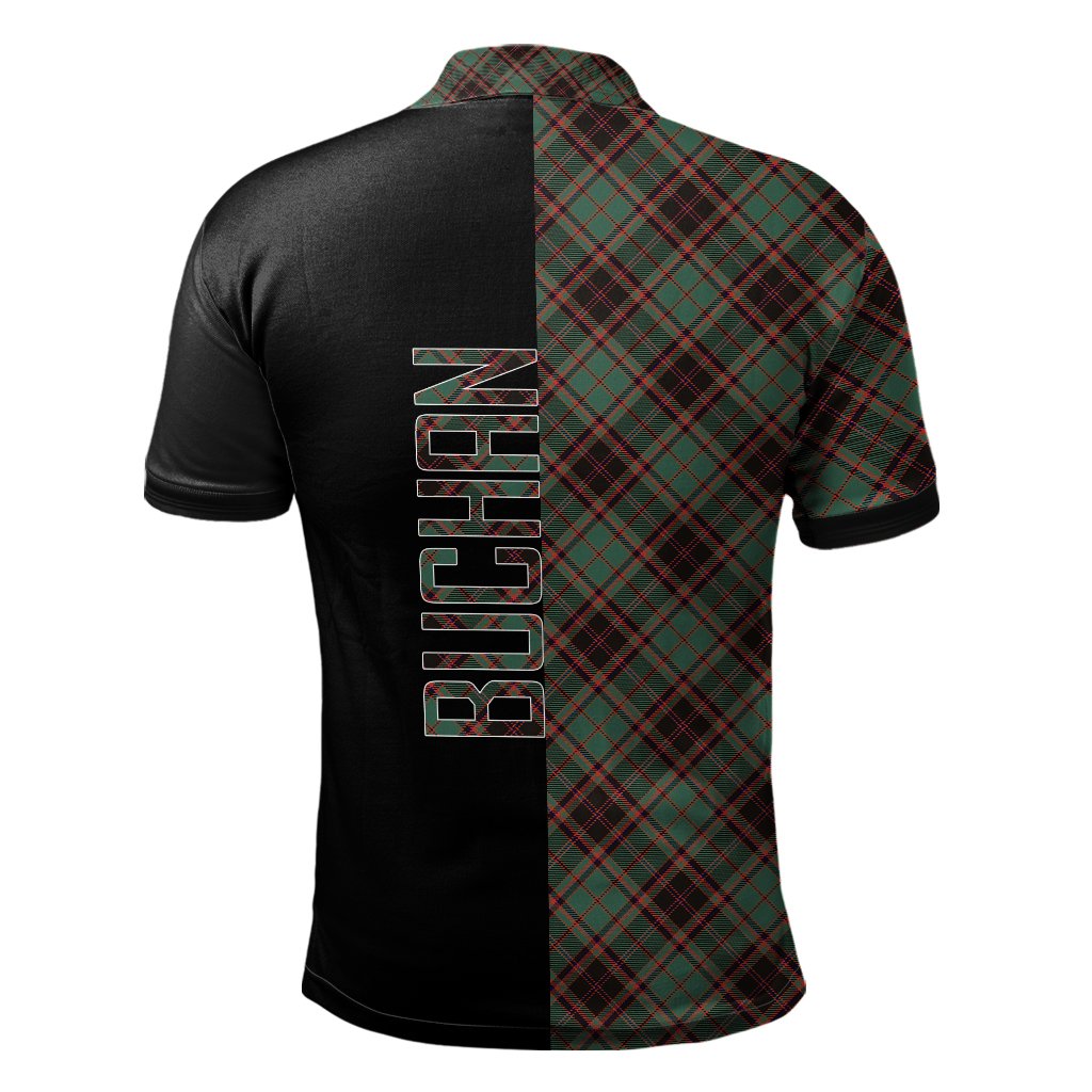 Buchan Ancient Tartan Polo Shirt Half of Me - Cross Style