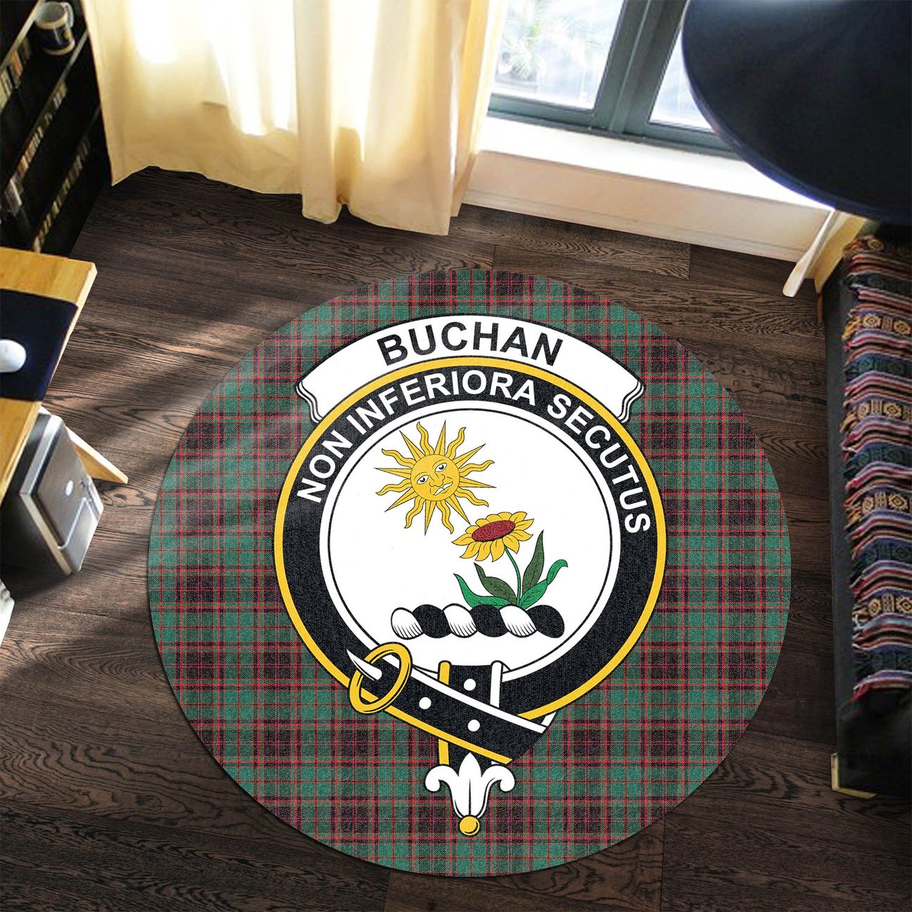 Buchan Ancient Tartan Crest Round Rug