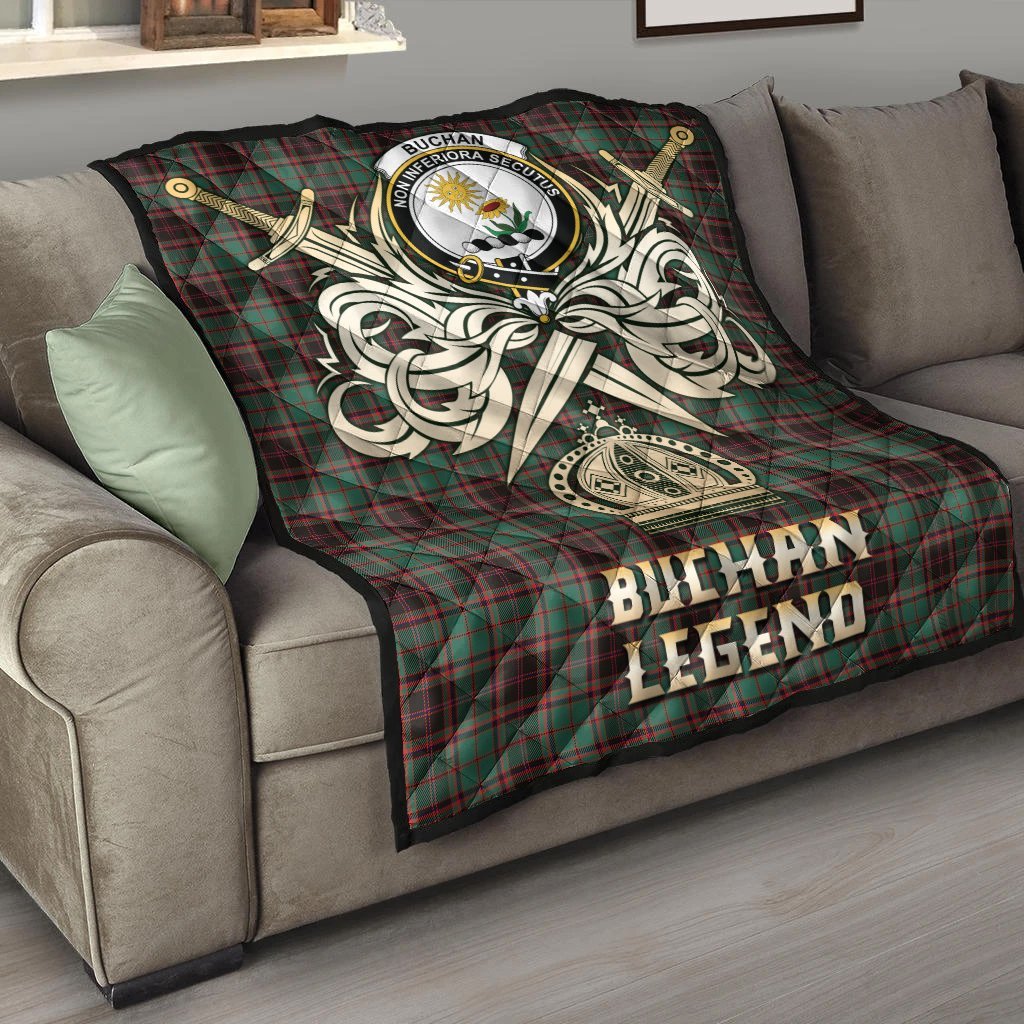 Buchan Ancient Tartan Crest Legend Gold Royal Premium Quilt