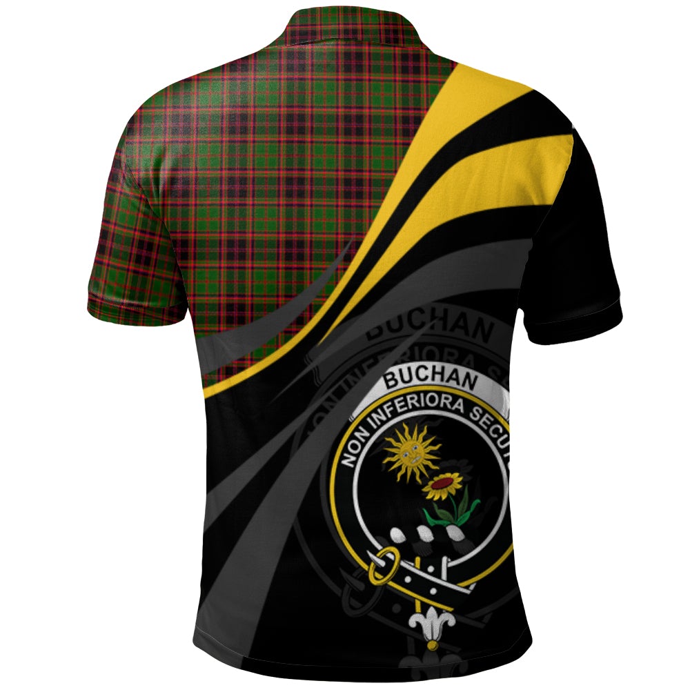 Buchan Modern Tartan Polo Shirt - Royal Coat Of Arms Style