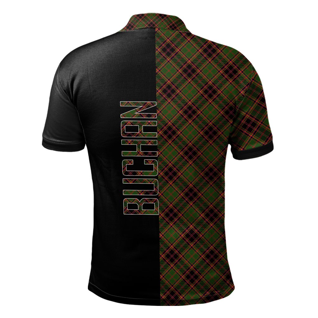 Buchan Modern Tartan Polo Shirt Half of Me - Cross Style