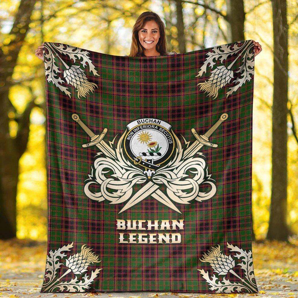 Buchan Modern Tartan Gold Courage Symbol Blanket