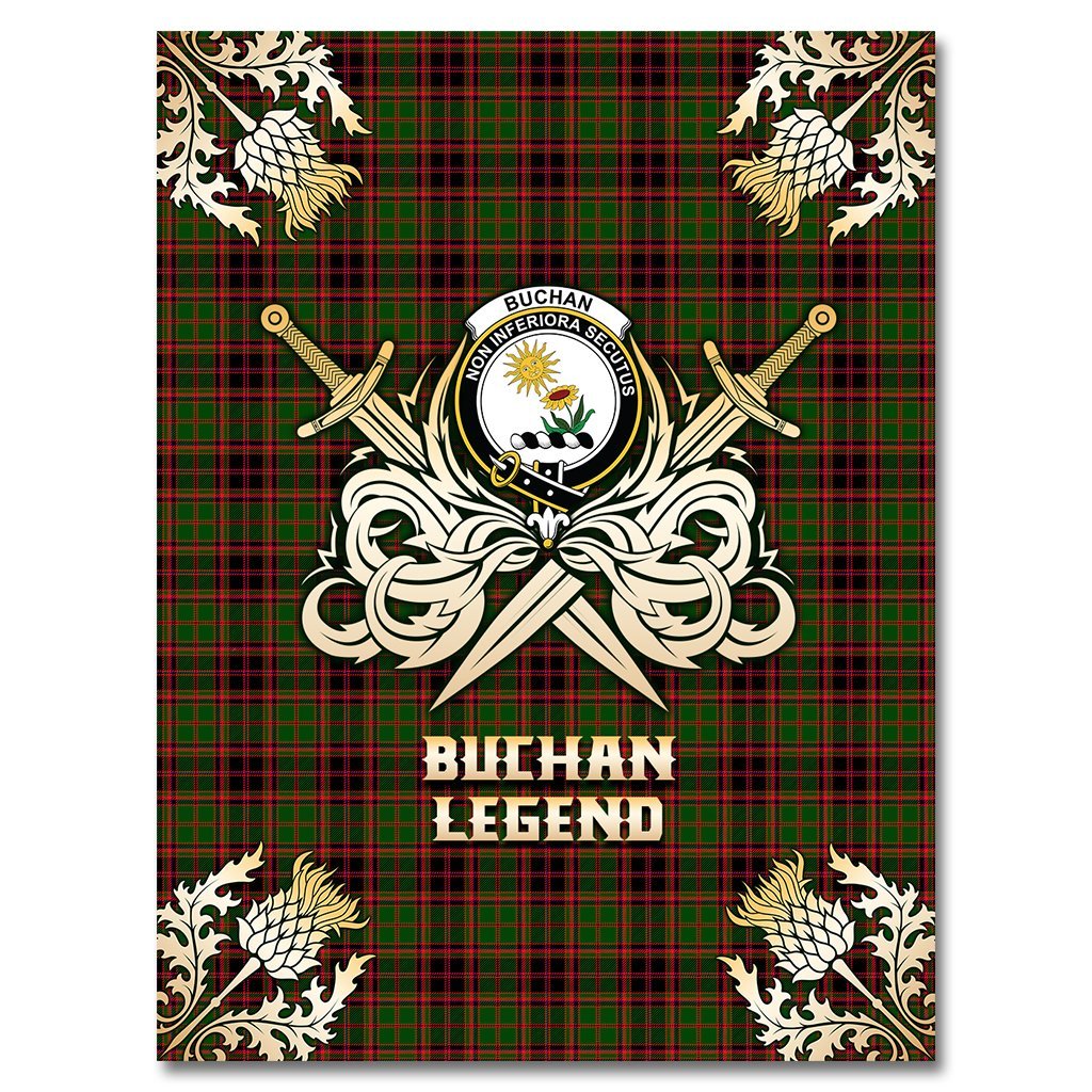 Buchan Modern Tartan Gold Courage Symbol Blanket