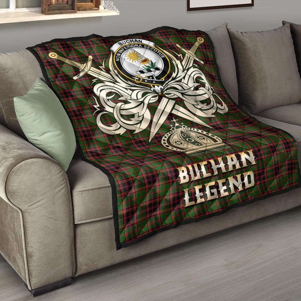 Buchan Modern Tartan Crest Legend Gold Royal Premium Quilt