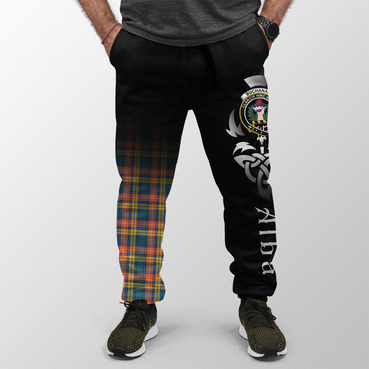 Buchanan Ancient Tartan Crest Jogger Sweatpants - Alba Celtic Style