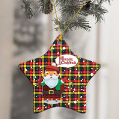 Buchanan Modern Tartan Christmas Ceramic Ornament - Santa Style