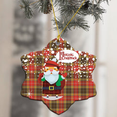 Buchanan Old Set Weathered Tartan Christmas Ceramic Ornament - Santa Style