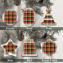 Buchanan Tartan Christmas Ceramic Ornament - Snow Style