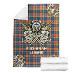 Buchanan Ancient Tartan Gold Courage Symbol Blanket