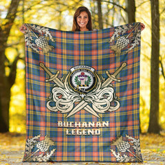 Buchanan Ancient Tartan Gold Courage Symbol Blanket