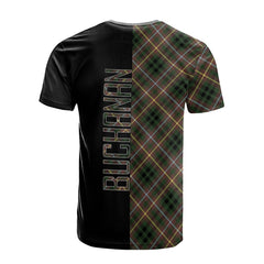Buchanan Hunting Tartan T-Shirt Half of Me - Cross Style