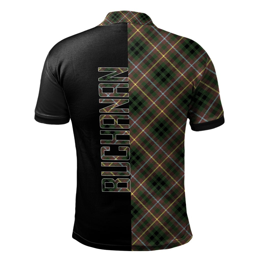 Buchanan Hunting Tartan Polo Shirt Half of Me - Cross Style