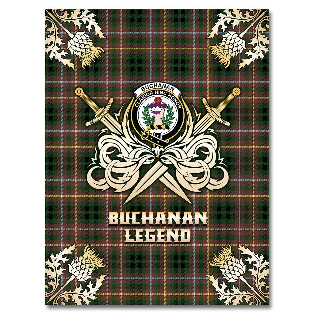 Buchanan Hunting Tartan Gold Courage Symbol Blanket