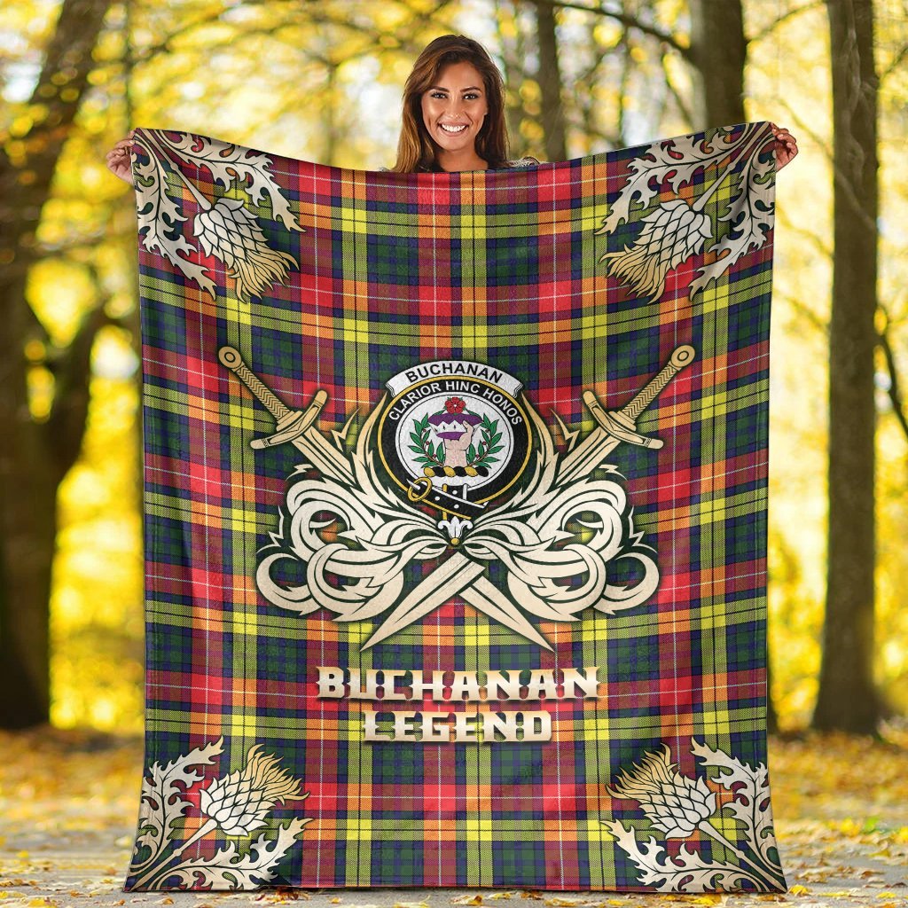 Buchanan Modern Tartan Gold Courage Symbol Blanket