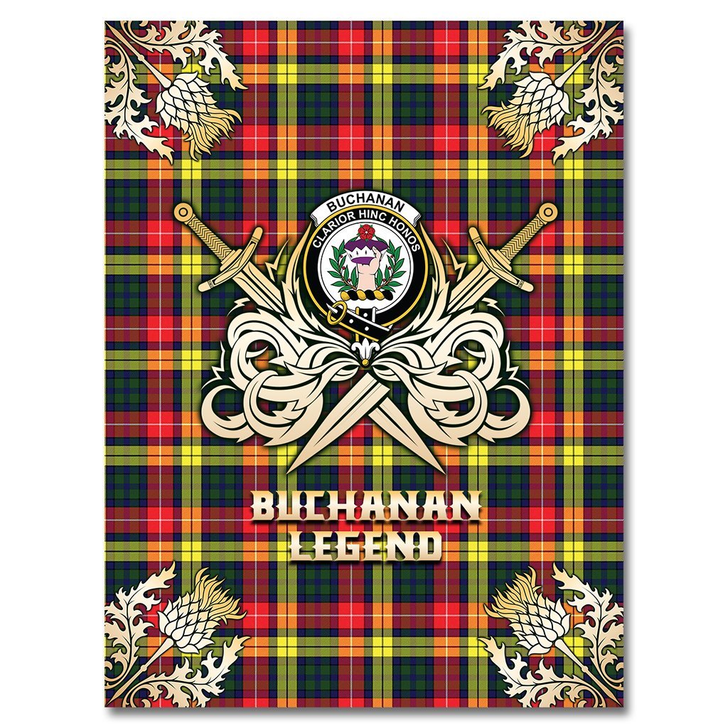 Buchanan Modern Tartan Gold Courage Symbol Blanket