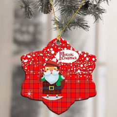 Burnett Modern Tartan Christmas Ceramic Ornament - Santa Style