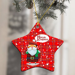 Burnett Modern Tartan Christmas Ceramic Ornament - Santa Style