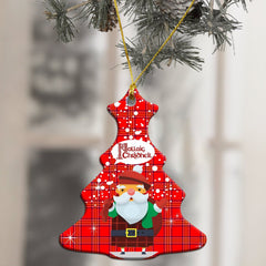 Burnett Modern Tartan Christmas Ceramic Ornament - Santa Style