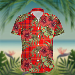 Burnett Tartan Hawaiian Shirt Hibiscus, Coconut, Parrot, Pineapple - Tropical Garden Shirt