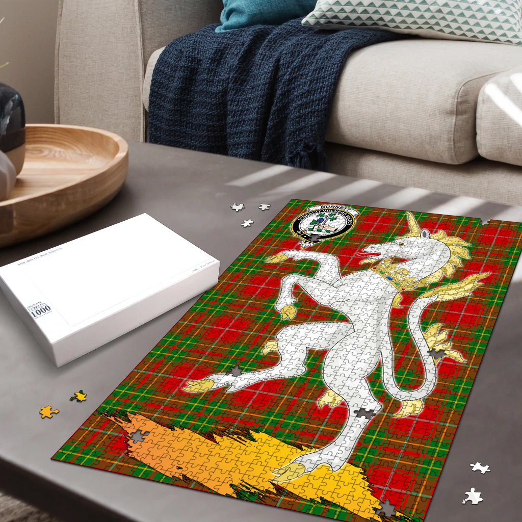 Burnett Ancient Tartan Crest Unicorn Scotland Jigsaw Puzzles