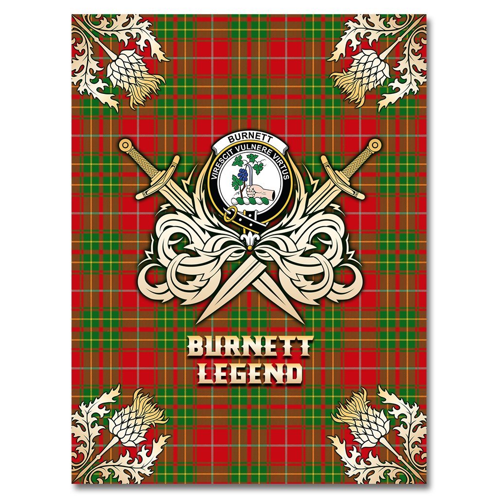 Burnett Ancient Tartan Gold Courage Symbol Blanket