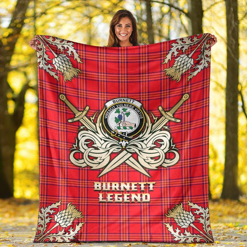 Burnett Modern Tartan Gold Courage Symbol Blanket