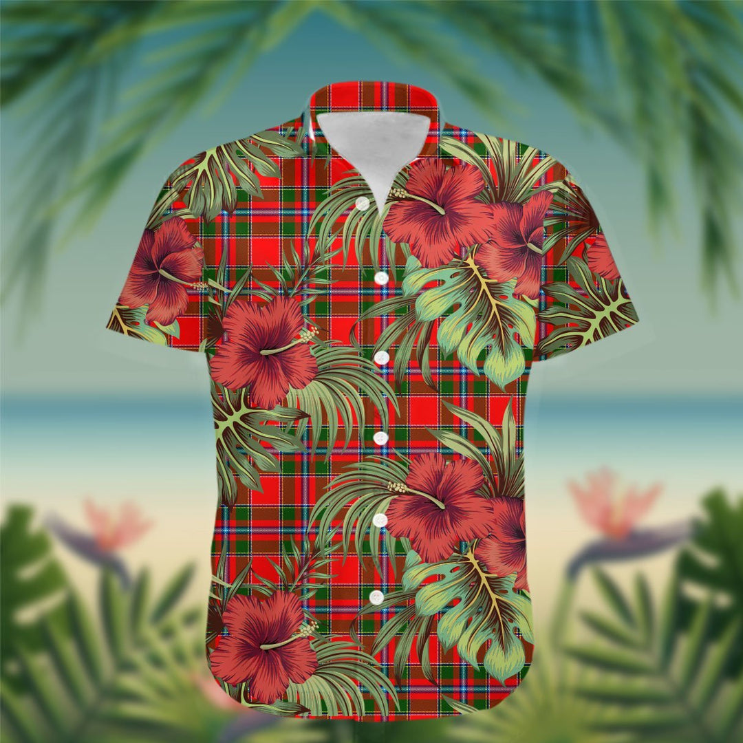 Butter Tartan Hawaiian Shirt Hibiscus, Coconut, Parrot, Pineapple - Tropical Garden Shirt