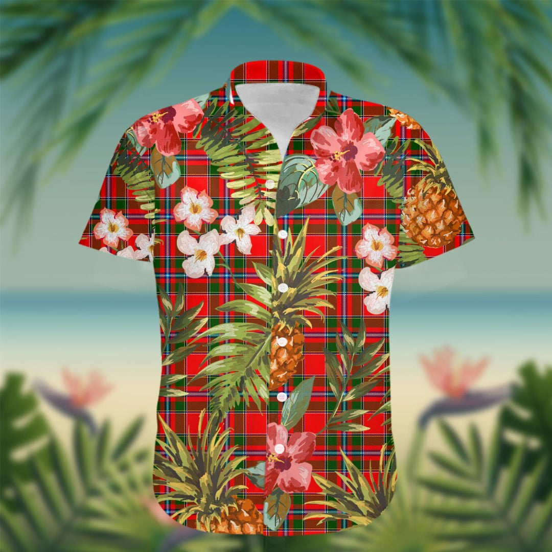 Butter Tartan Hawaiian Shirt Hibiscus, Coconut, Parrot, Pineapple - Tropical Garden Shirt