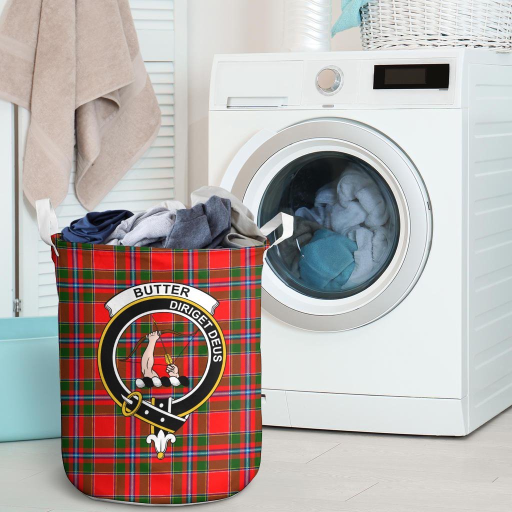 Butter Tartan Crest Laundry Basket