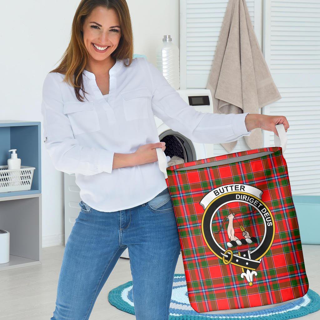 Butter Tartan Crest Laundry Basket