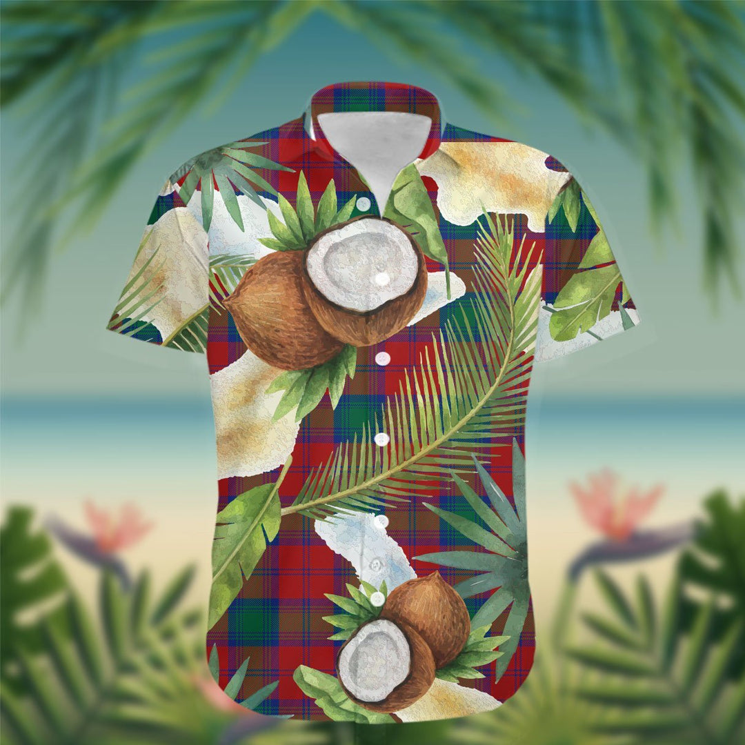 Byres Tartan Hawaiian Shirt Hibiscus, Coconut, Parrot, Pineapple - Tropical Garden Shirt