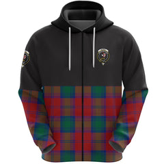 Byres Clan Half Of Tartan Zipper Hoodie