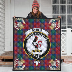 Byres Tartan Crest Premium Quilt - Gold Thistle Style