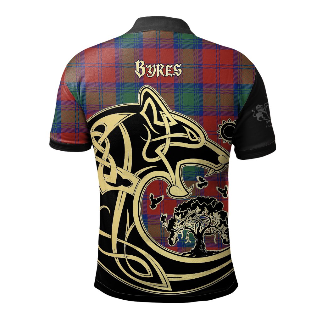 Byres Tartan Polo Shirt Viking Wolf